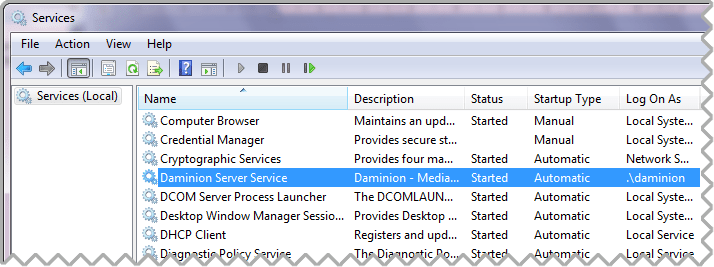 Configuring Daminion Server Service