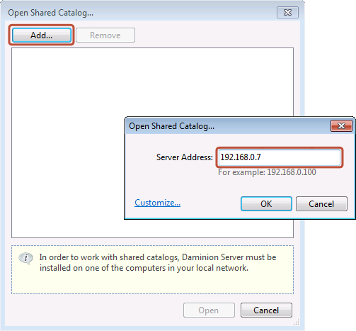 Open Shared Network Based Catalog